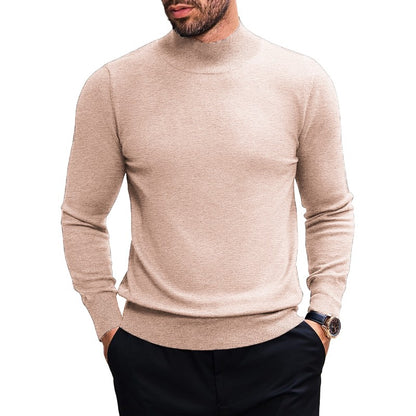 Animal Game Men's Turtleneck Pullover Winter Knit Sweaters Business Jumper Stretch Stand Collar Work Jumper Woolen Cold Blouse