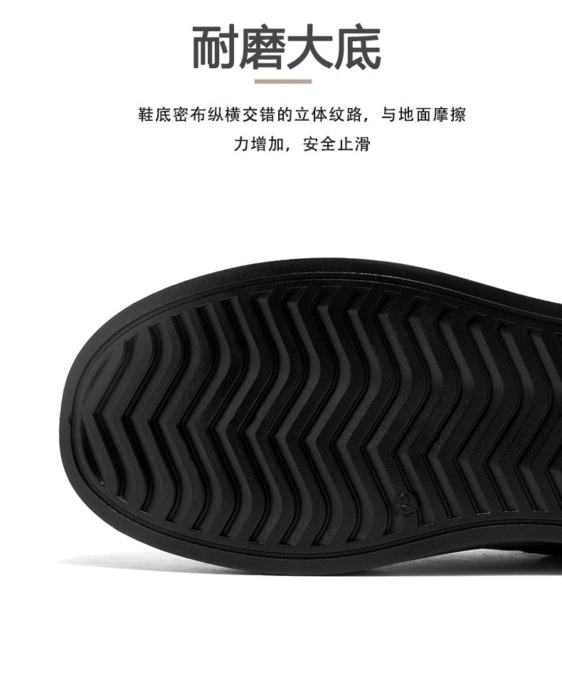 2025 Autumn New Leather Short Boots, Mid-calf Zipper Casual Outdoor Shoes, Anti-slip and Wear-resistant Men's Work Boots