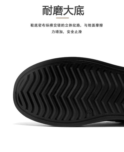 2025 Autumn New Leather Short Boots, Mid-calf Zipper Casual Outdoor Shoes, Anti-slip and Wear-resistant Men's Work Boots