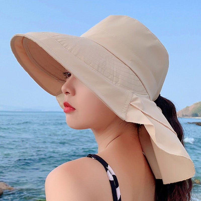 New Women's Summer Sun Hat With Neck Protector And Sunshade For Outdoor Cycling Trip Big-Brimmed Fisherman's Hat Hiking cap