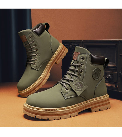 Botas Masculinas Grandes 48 Botas de Motocicleta Cano Curto Masculinas Impermeáveis para Caminhada Chelsea de Inverno Botas Retrô Confortáveis Botas Masculinas