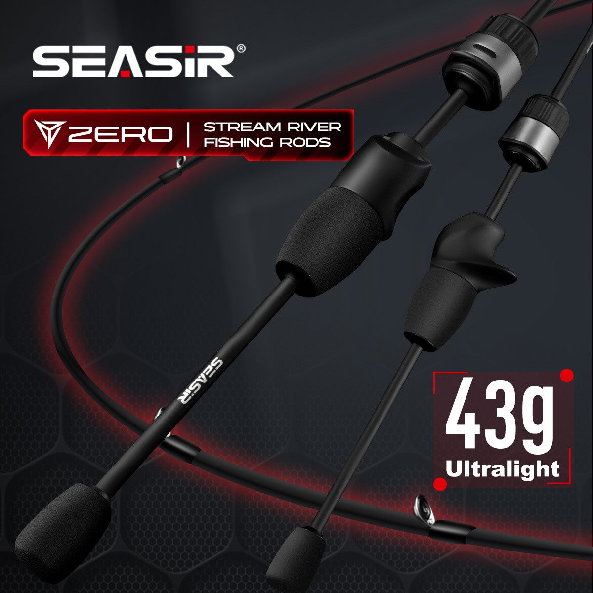 Seasir Zero 43g Fishing Rod BFS Ultralight  Carbon Fiber 1.53M UL Lure Weight 1.5-6G 2 Sections Stream River Fishing Rods