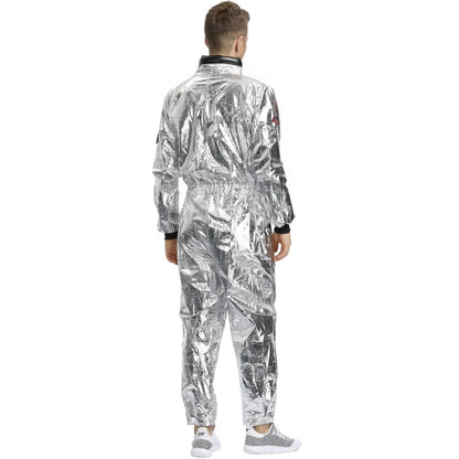 Astronaut Costume Spacesuit Silver Spaceman Men Women Space Suit Halloween Christmas Performance Spacesuit Costume Party Gift
