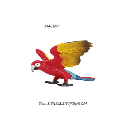 Coruja Flamingo Peru Tucano Seahawk Modelo Animais Estatuetas Plástico Pássaro Brinquedo Boneco de Ação Aventuras na Selva Presentes para Crianças Zoológico da Floresta