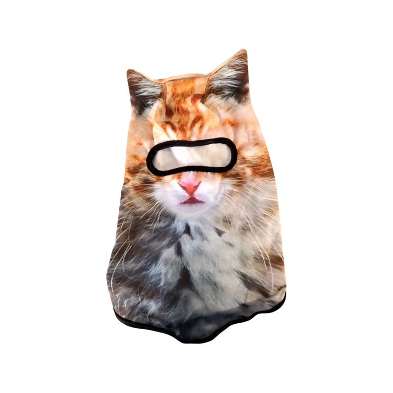3D Cat Ski Balaclava Cute Animal Face Covering Full Face Hood Novelty Motorcycle Motocross Mask Windproof Warm Snowboard Hat