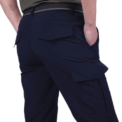 Calça Cargo Tática Masculina de Verão Leve Casual Impermeável Calça Casual Resistente ao Desgaste Multibolsos para Caminhada ao Ar Livre