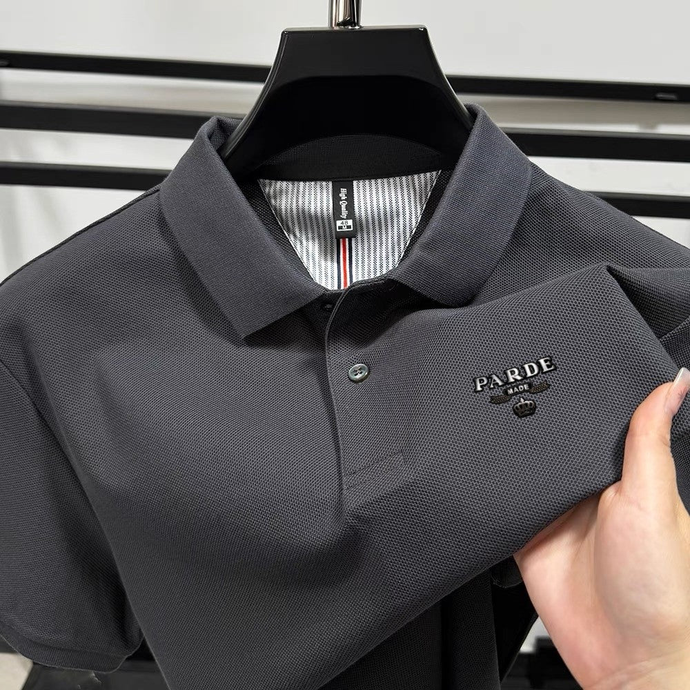 100% pure cotton new high-end brand men's short sleeved polo shirt summer fashion boutique crown badge golf top casual T-shirt