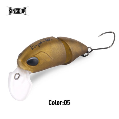 Isca Artificial Kingdom Micro Expert para Pesca 2.3g 37mm Minnow Articulado Flutuante Isca Rígida Swimbait Crankbait de Superfície Isca para Truta