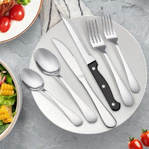 24 peças planas? Conjunto de Talheres de Aço Inoxidável 24 Peças para 4 Pessoas com Facas de Bife Garfo de Jantar Colher para Festa em Casa