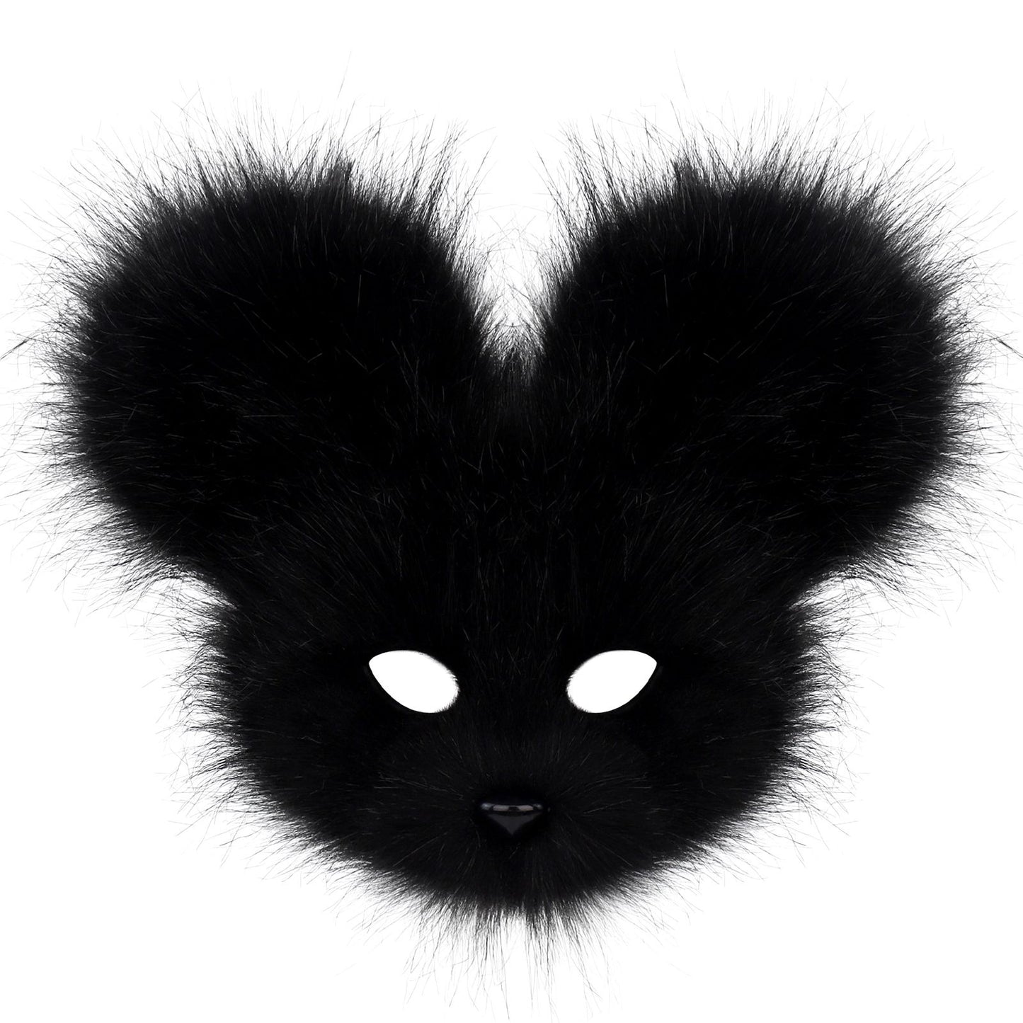 Faux Fur Animal Mouse Mask Plush Half Face for Masquerade Carnival Party Costume Accessories