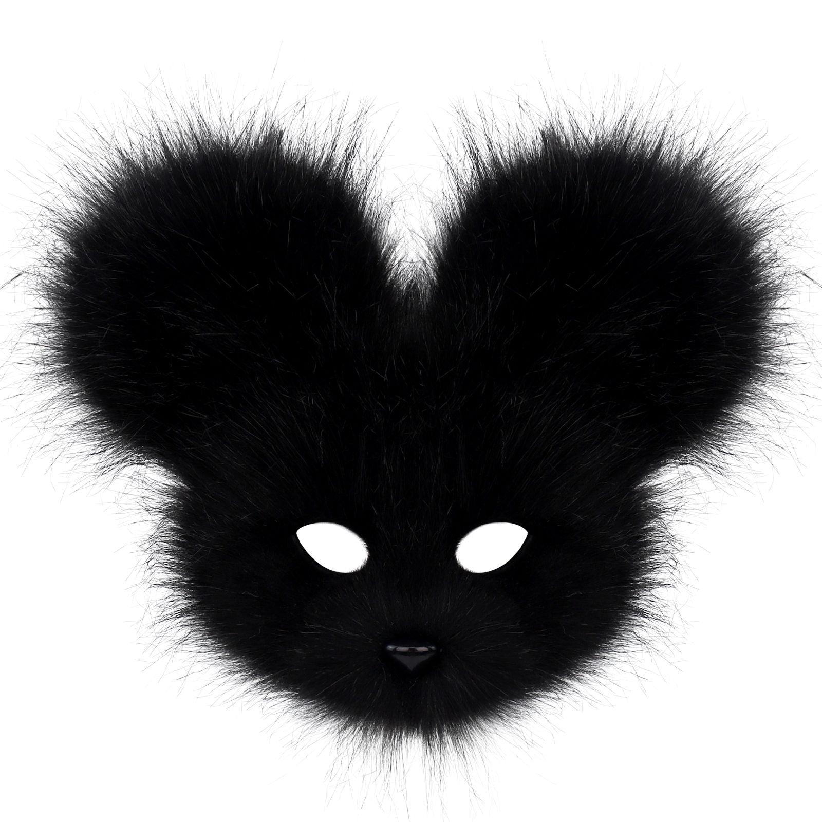 Faux Fur Animal Mouse Mask Plush Half Face for Masquerade Carnival Party Costume Accessories