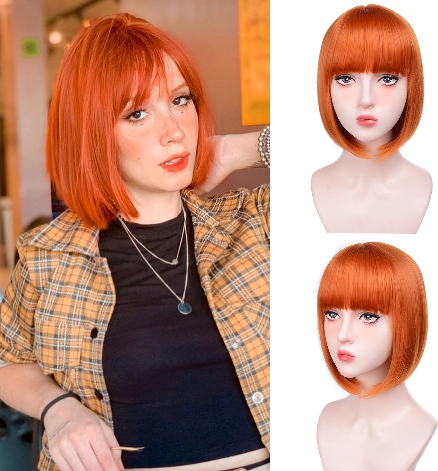 Nova peruca sintética de cabelo curto dourado claro para festa de Halloween, cosplay, uso diário, acessório de cabelo de alta temperatura