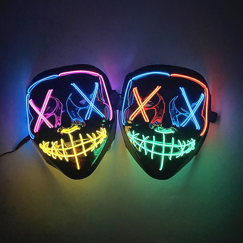 Wireless LED Purge Mask Halloween Horror Party Carnival Cosplay Costume Props Halloween Purge Masks 10 Colors LED Mask Men Women