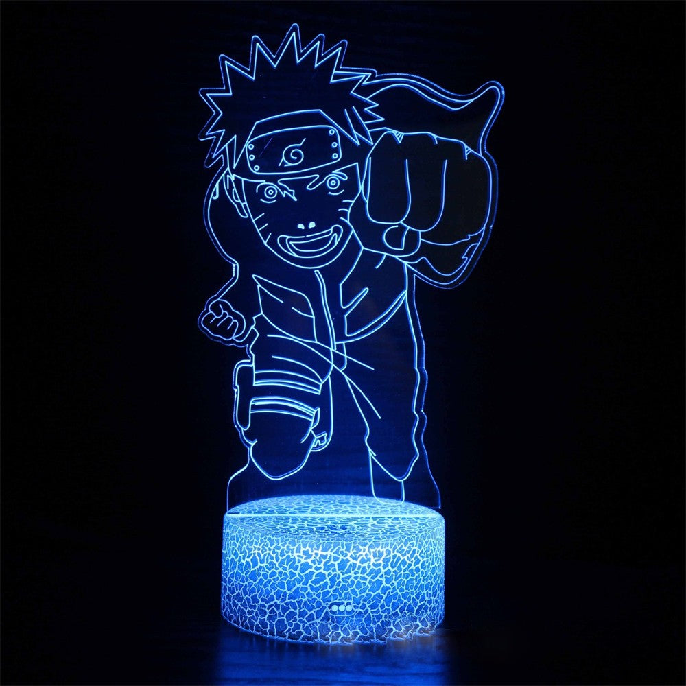 Anime Naruto Uzumaki LED Night Light Toys Akatsuki Kakashi Hatake Kid Bedroom Nightlight Itachi Uchiha 3D 7/16 colors Lamp Decor