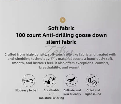High Grade 100% White Goose Down Quilt Winter Warm Feather Duvet Queen King Cozy Lightweight 3D Bread Comforter Pinch Pleated