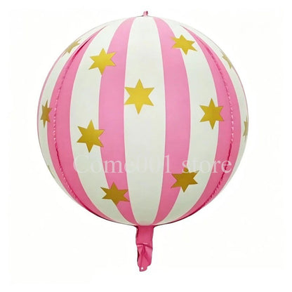 Merry Christmas Round Foil Balloons StripedStar Festive Ballons Party Birthday Home Decoration Supplies