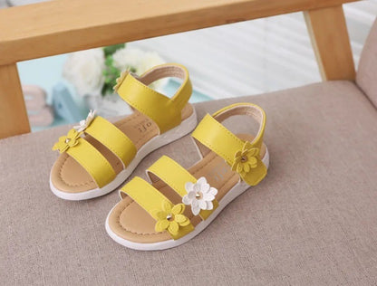 Girls Sandals Gladiator Flowers Sweet Soft Children Beach Shoes Kids Summer Floral Sandals Princess Fashion Cute High Quality