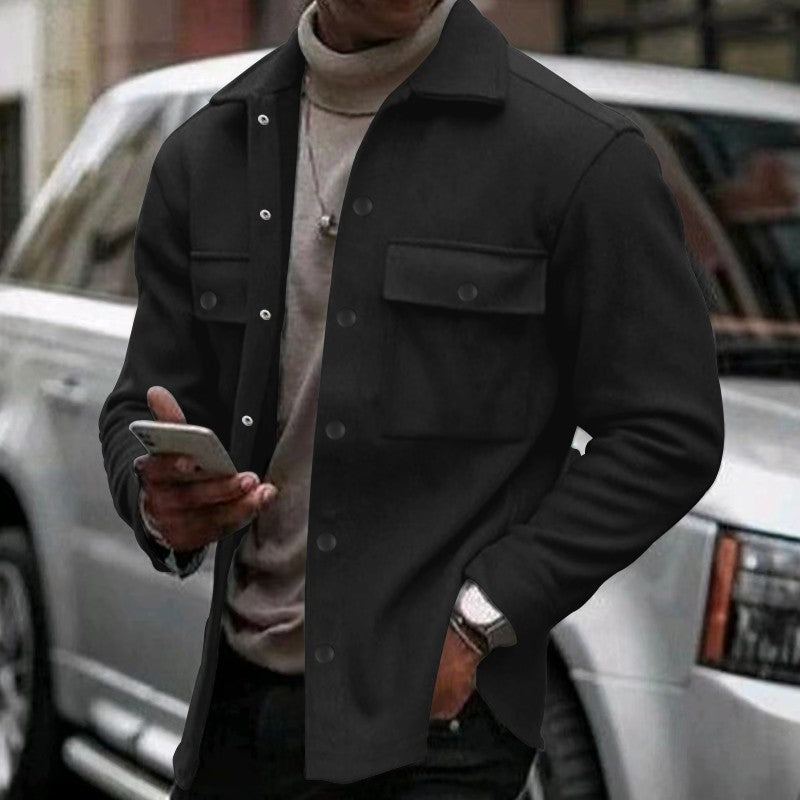 2024 Cross Border Amazon Winter New Men's Fleece Jacket Fashion Casual Jacket