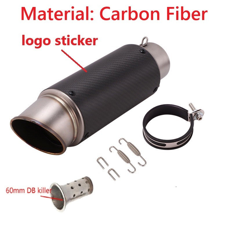 motorcycle exhaust inox muffler carbon fiber exhaust Universal 51/60mm with DB Killer for z900 R3 R25 MT07 MT09 R1 Z400 Z650
