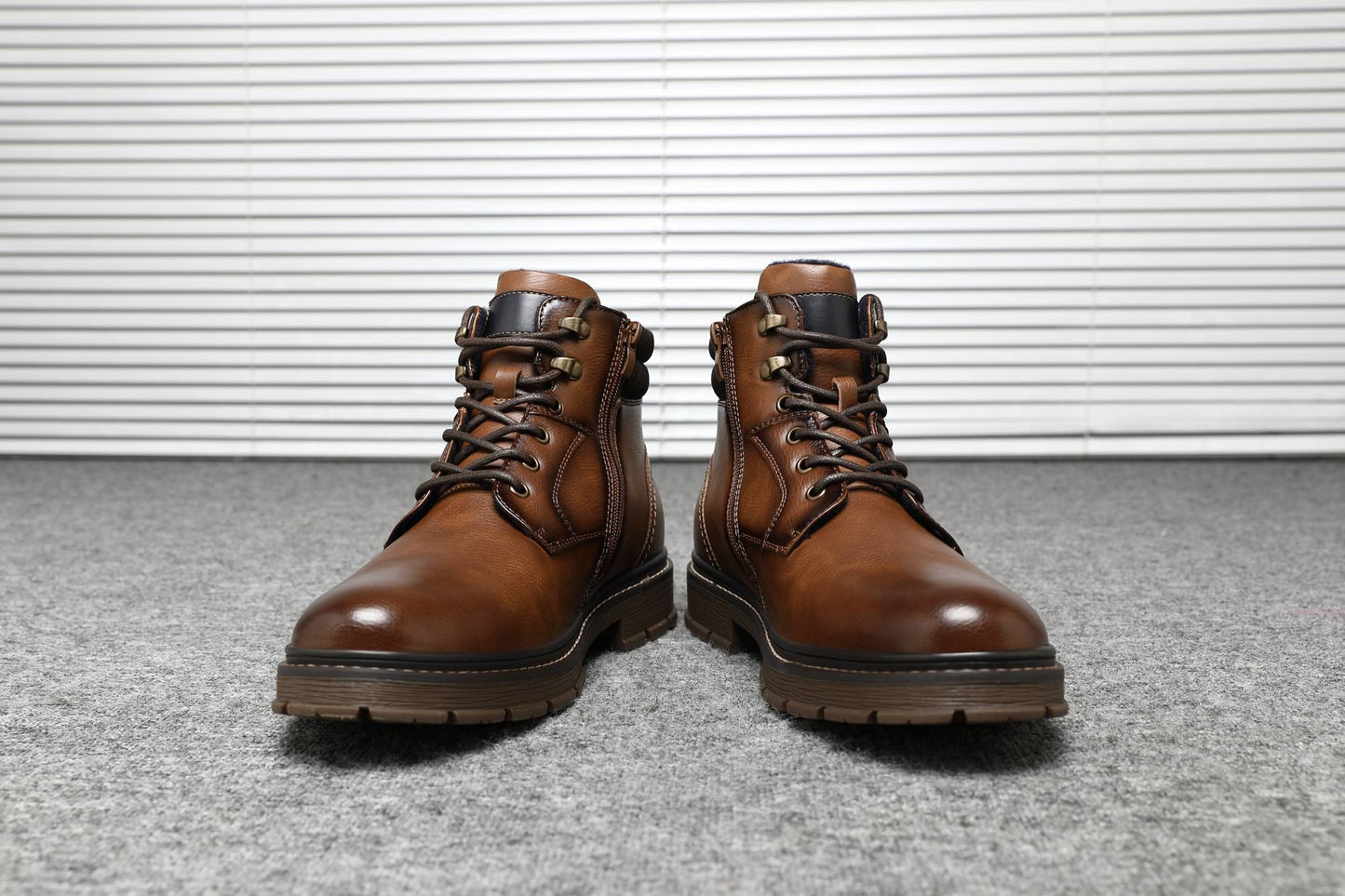 BHKH Botas Masculinas de Inverno da Moda botins Zíper Cadarço Botas de Tornozelo Sapatos Sociais Vintage de Negócios Sapatos Casuais de Couro Para Homens