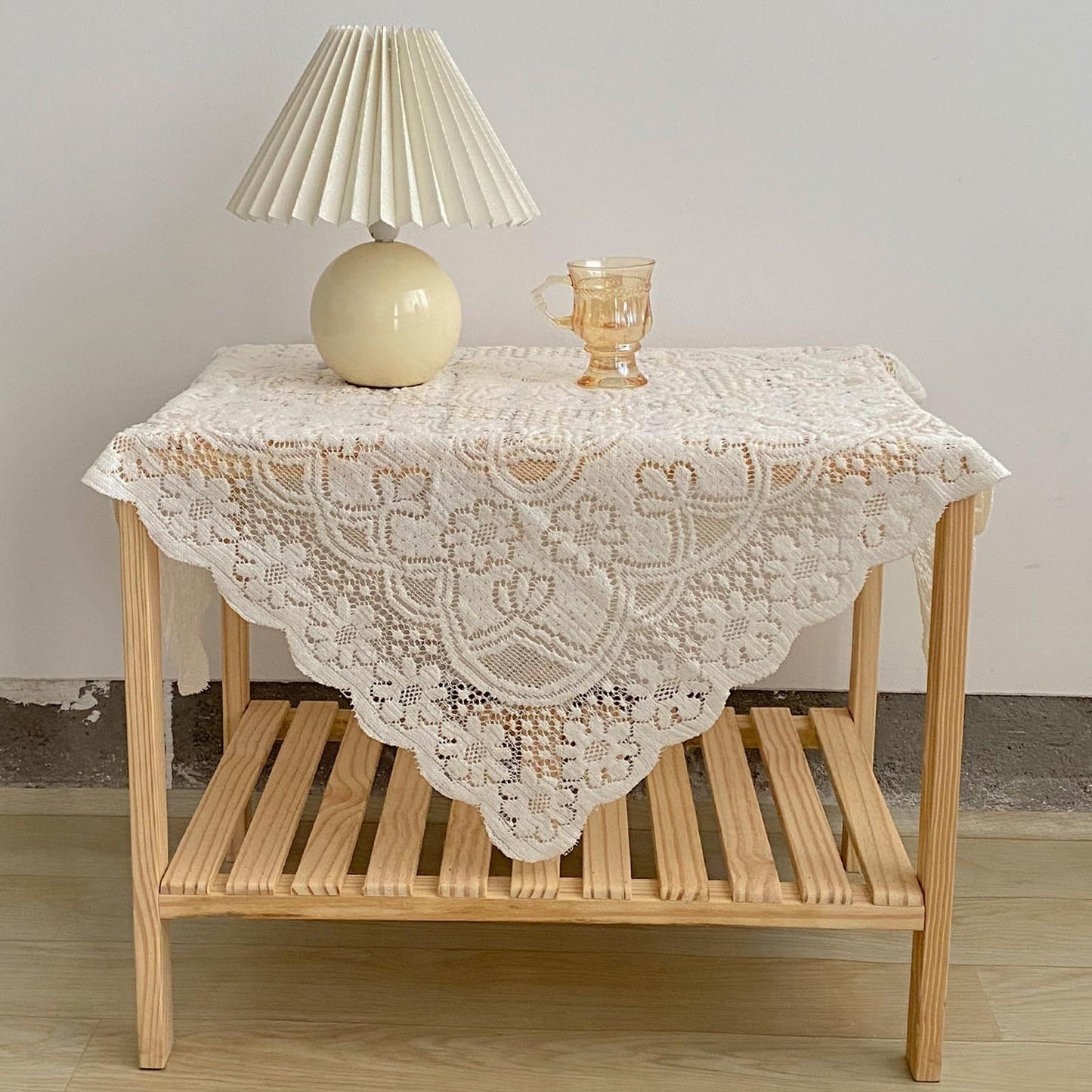 Square Lace Tablecloth  White Flower retro European Embroidered Dinning table  linen Cover wedding party garden home decoration