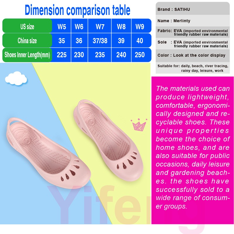Certified Satihu Summer New Lightweight Anti Slip Hole Shoes  Clog For Women's Flat Bottom Sandals Nurse Outdoor Beach Jelly