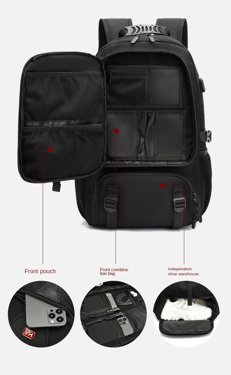 Mochila Masculina Unisex 50/60/80L Externa USB de Grande Capacidade para Viagem Mochila Esportiva para Trekking, Caminhada, Acampamento