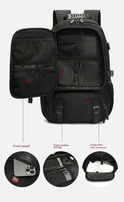 Mochila Masculina Unisex 50/60/80L Externa USB de Grande Capacidade para Viagem Mochila Esportiva para Trekking, Caminhada, Acampamento