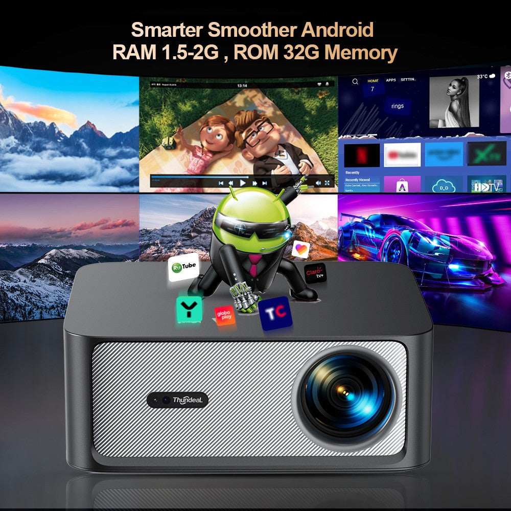 Projetor Portátil ThundeaL TD98Pro 2K 4K Full HD para Filmes e Jogos TD98 Pro 2G 32G Home Theater de Vídeo WiFi Projetor Android