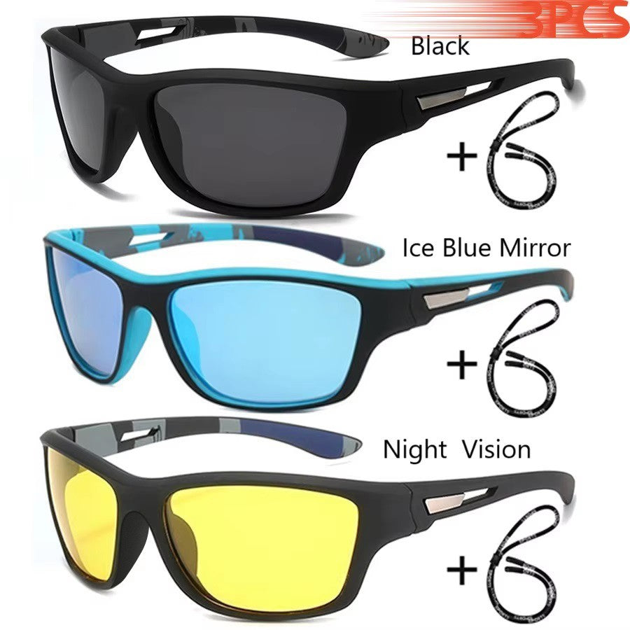 Fashion Polarized Sports Sunglasses With Chain Men Women Brand Designer Retro Sun Glasses Cycling Climbing Fishing UV400 Eyewear