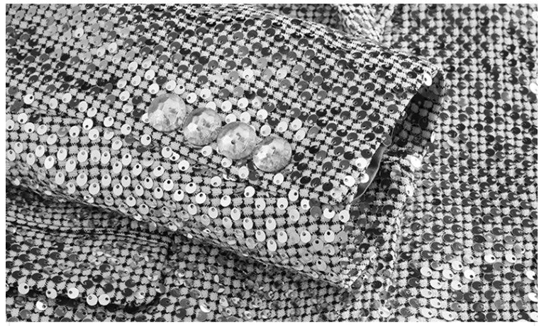 High-quality Sequined Suits Men Clothing Gold / Silver Autumn / Winter New Male Wedding Banquet Party Dress Blazer and Pant