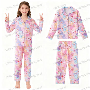 2025 New Baby Cotton Two-piece Set Home Clothes Children Pijama Boys Girls Cartoon Pajamas Set Kids Long T-shirt + Pants Outfits