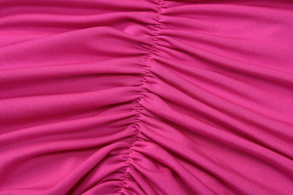 Hugcitar One Shoulder Backless Adjustable Scarf Loop Ruched Sexy Maxi Dress Wome
