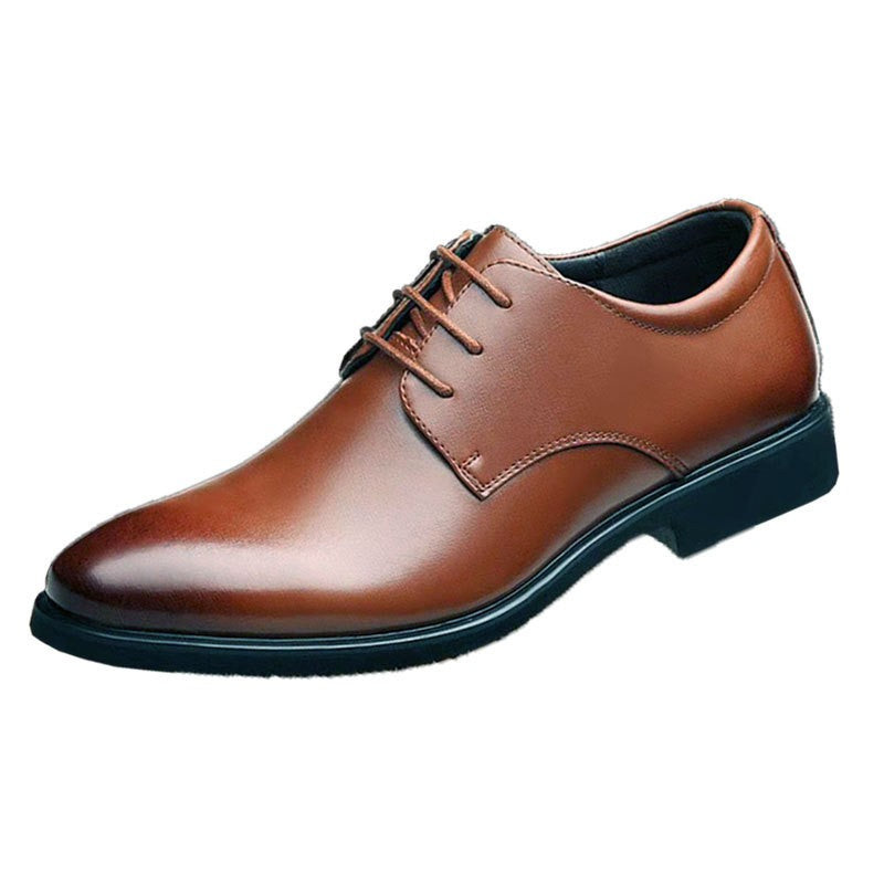 2025 Male Business Formal Wear Casual Shoe Men's Breathable Leather Shoes Black Soft Leather Soft Bottom Spring Best Man Homme