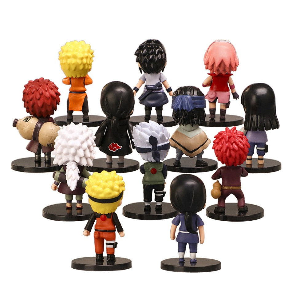 12 pçs/conjunto Anime Naruto Shippuden Hinata Sasuke Itachi Kakashi Gaara figura de anime Q versão PVC figuras brinquedos bonecas presente para crianças