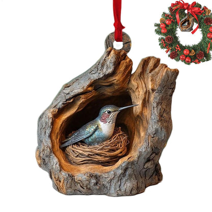 New Animal Christmas Ornaments 2D Flat Acrylic Bird Pendant Owl Squirrel Bunny  Pendant Christmas Tree Decoration Xmas Hanging