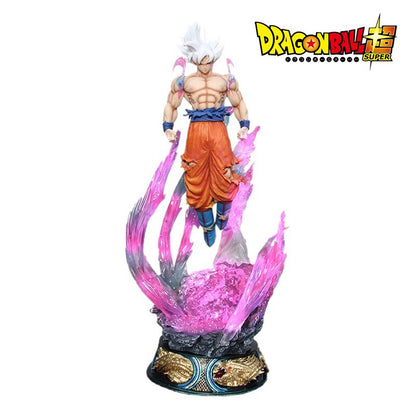 Anime Dragon Ball 25cm Super Saiyan Ultra Instinct Goku Boneco de Ação Estátua de PVC Colecionável Brinquedo Presente Enfeite de Mesa