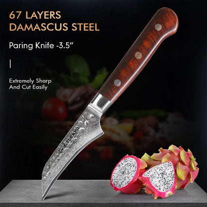TURWHO 1-5 PEÇAS Facas Santoku Japonesas Facas de Chef Faca de Pão Aço Damasco de Alto Carbono 67 Camadas Conjunto de Facas Profissionais para Cozinha