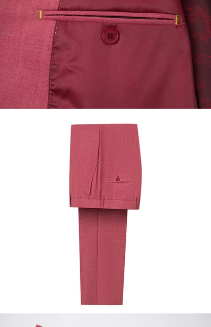 2025 Suit (Blazer+ Trousers) Men's Fashionable Gentleman Business Double-breasted British-style Banquet Host Casual Wedding Suit