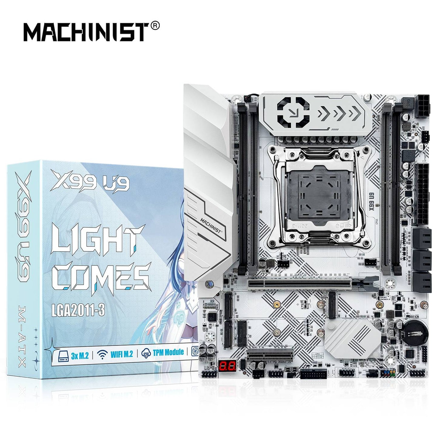 Novo Kit Placa Mãe X99 U9 MACHINIST X99 Opcional Suporte CPU LGA2011-3 Xeon E5 2630 V4 TPM2.0 Memória DDR4 NVME M.2 usb3.0