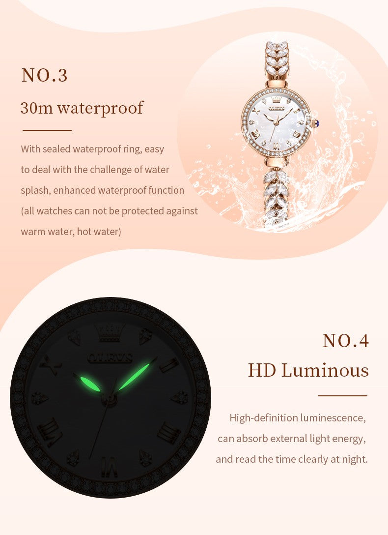 OLEVS 9971 Women Watch Luxury Brand Quartz Watch Fashion Unique Design Diamond Mermaid Bracelet Dress Watch Women Elegant Watch