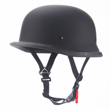Vintage Motorcycle Cruiser Helmet Half Face German Helmet Motorcycle Helmet Bright Black Car-styling DOT
