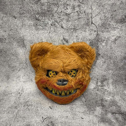Halloween Cosplay Party Luminous LED Light Face Mask Make-up Horror Rabbit Bear Mask Headgear Cartoon Animal Carnival Head Cover