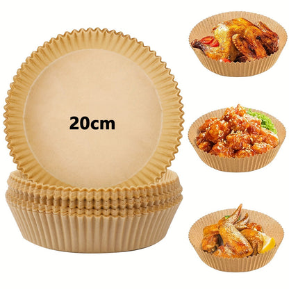 30/50/100 Peças Fritadeira Air Fryer Papel Descartável Antiaderente Redondo Forros de Papel para Airfryer Acessórios de Cozinha de Papel