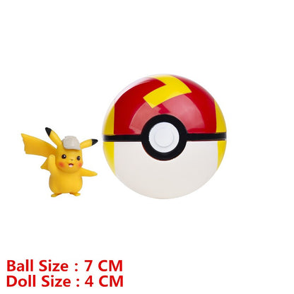 Pokémon Pokeball Com Desenhos Animados Filme Anime Figura Pikachu Charmander Eevee Squirtle Vulpix Qualidade Pet Action Model Brinquedos Presentes