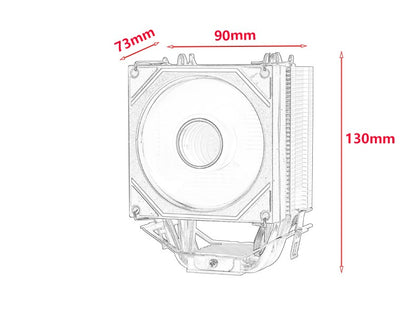CPU Efficient Cooler Fan 90mm 4pin/PWM PC Tower Type Radiator 2/4/6 Heat Pipe install LGA2011 x79 x99 115x 1200 1700 AMD am3 AM4