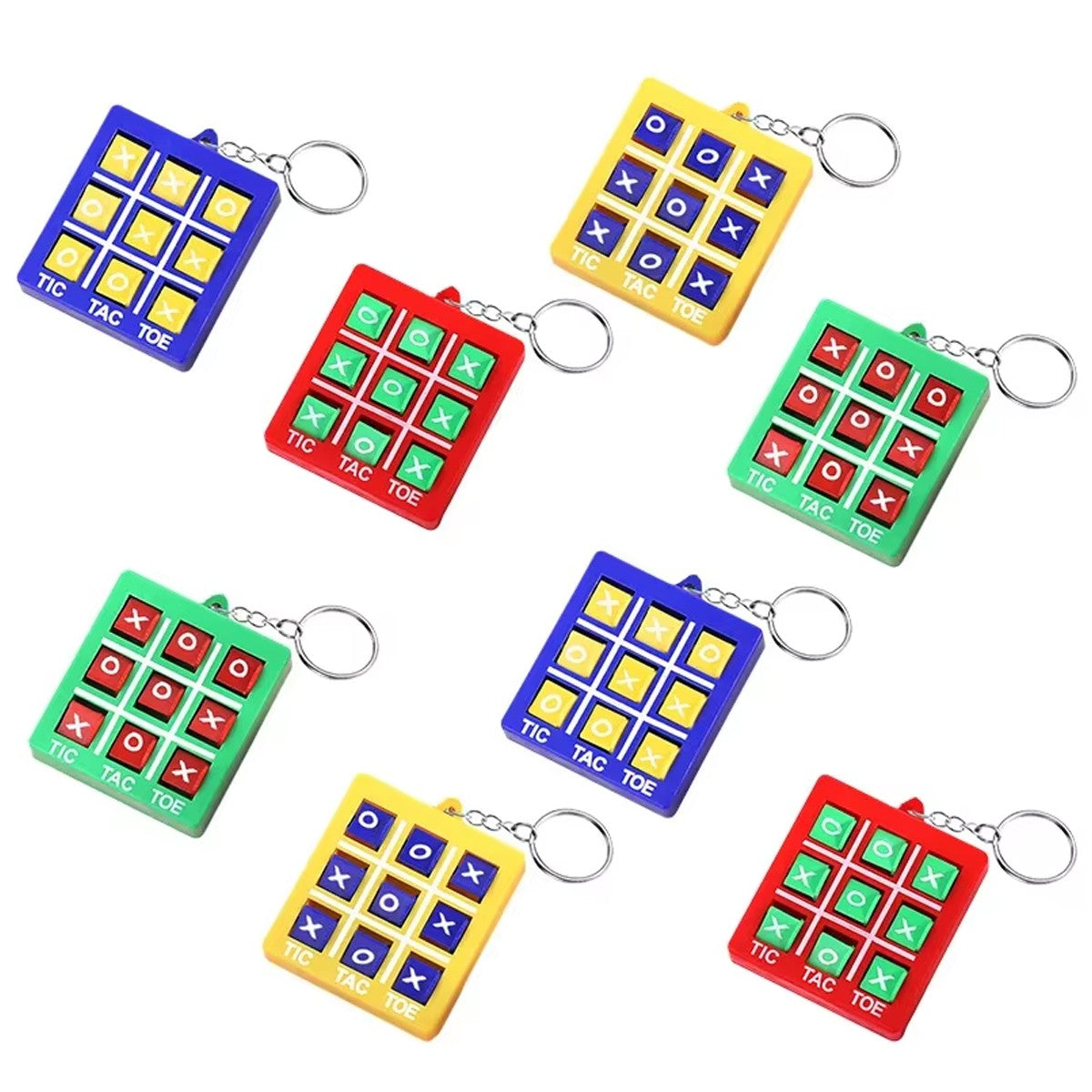 1/8pcs Tic Tac Toe Game Kids Educational Toy with Keychain Birthday Party Gift Goodie Stuffers Bag Pinata Filler Classroom Prize