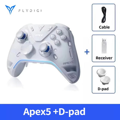 Flydigi Apex 5 Controller Gamepad Wireless Gamepad for PC /Switch/Phone/TV/Tablet Computer, Charging Dock with Cool RGB Screen