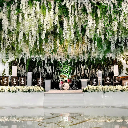 12pcs Wisteria Vine Artificial Flowers Wholesale Trailing Fake String for Home Wedding Party Decor Silk