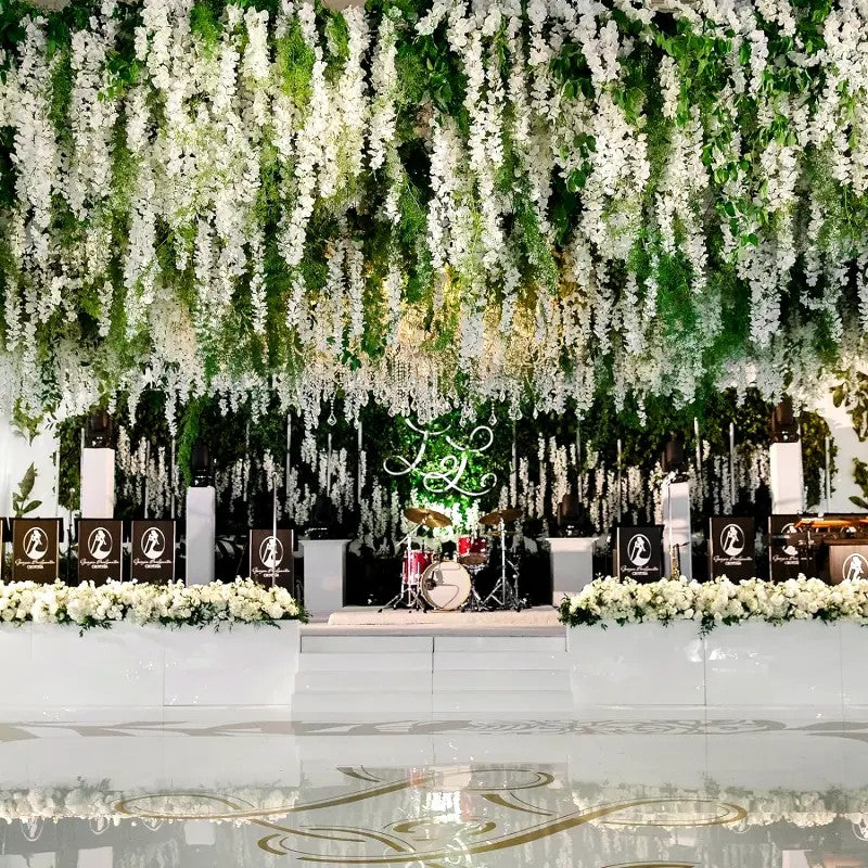 12pcs Wisteria Vine Artificial Flowers Wholesale Trailing Fake String for Home Wedding Party Decor Silk